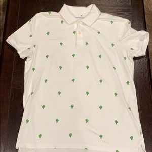 American Eagle White Polo style with Cactus design
